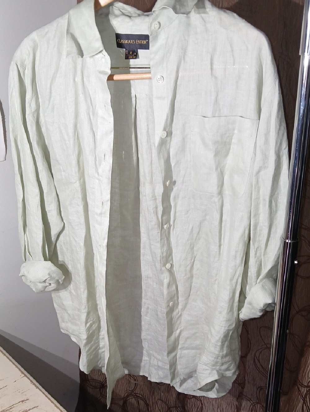 Classiques Entier Pale Mint Linen Button-Down Shirt